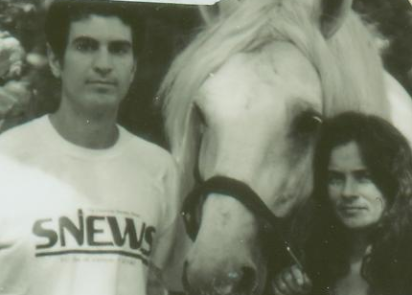 Tim Hensley and Jane Post with their Percheron Stallion, Pappy